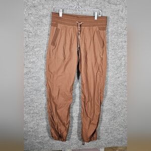 Lululemon Dance Studio Mid-Rise Joggers brown With Stripes. EUC Size 10
